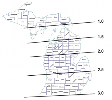 Figure 3 Soybean Maturity Zones in Michigan.png